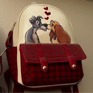 Disney Lady and the Tramp Cream and Red Backpack